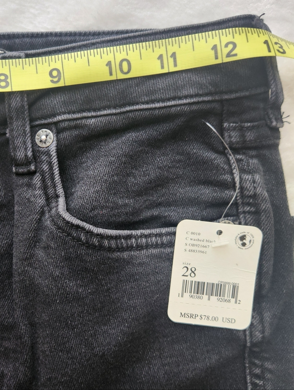 Free People Raw High-Rise Jegging Washed Black Size 28 NWT - Picture 4 of 9